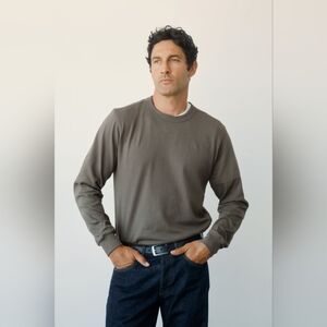 Ayr The Heavy Taupe Long Sleeve Tee Small S